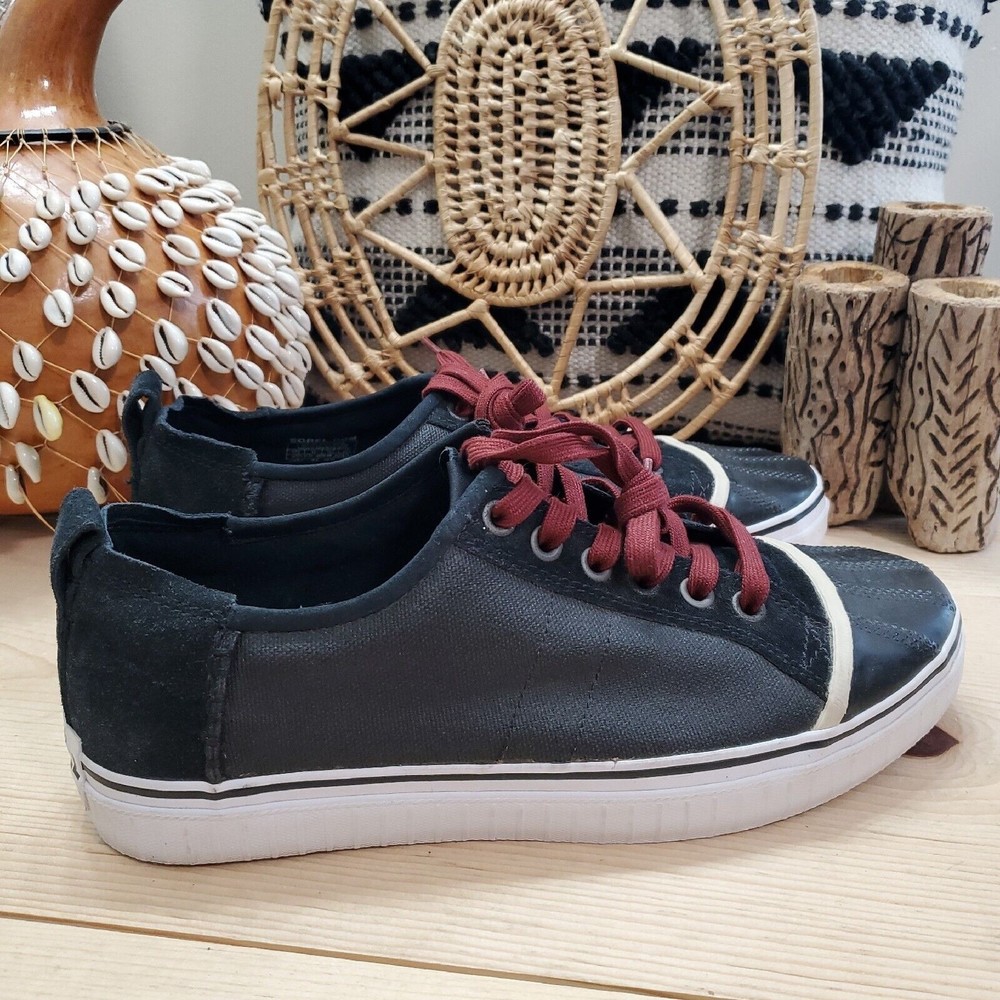 Sorel Sentry Distressed Leather Sneakers Colorblock Gray Black Men's 11.5 EUC